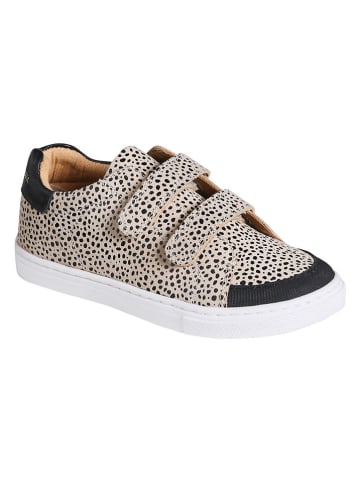 vertbaudet Leren sneakers beige/zwart