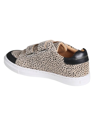 vertbaudet Leren sneakers beige/zwart