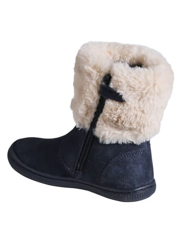vertbaudet Leren laarzen donkerblauw/beige