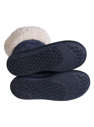 vertbaudet Leren laarzen donkerblauw/beige