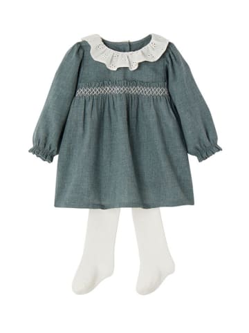 vertbaudet 2tlg. Outfit in Grün/ Weiß