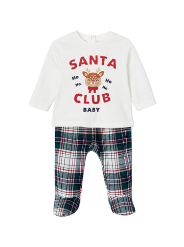 vertbaudet Pyjama in Weiß/ Bunt