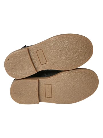 vertbaudet Leren chelseaboots antraciet/goudkleurig
