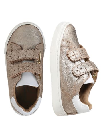 vertbaudet Leren sneakers goudkleurig