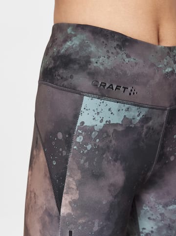 Craft Laufleggings "ADV Essence" in Grau/ Hellbraun/ Hellblau
