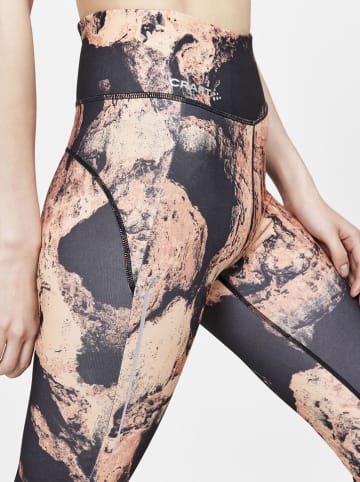 Craft Legginsy "ADV Essence" w kolorze jasnobrązowo-czarnym do biegania