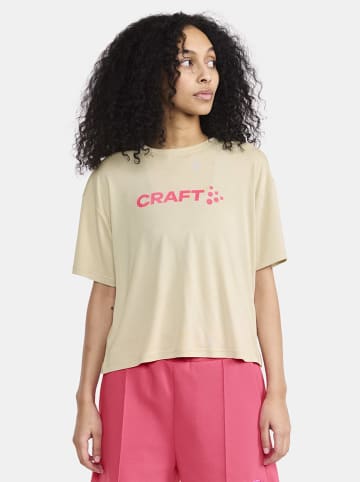 Craft Koszulka sportowa "Core Essence Bi-Blend" w kolorze beżowym