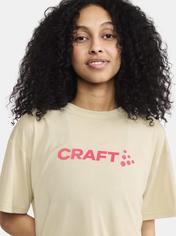 Craft Koszulka sportowa "Core Essence Bi-Blend" w kolorze beżowym
