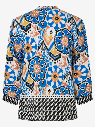 More & More Blouse blauw/zwart/wit