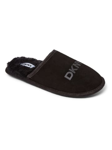 DKNY Skórzane kapcie w kolorze czarnym