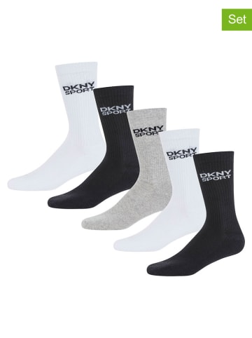DKNY 5er-Set: Socken in Weiß/ Schwarz/ Grau