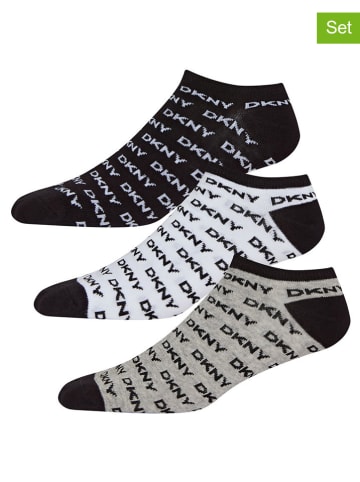 DKNY Skarpety (3 pary) w kolorze szaro-biało-czarnym