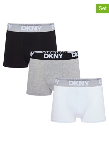 DKNY 3er-Set: Boxershorts in Weiß/ Schwarz/ Grau