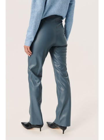 Soaked in Luxury Legginsy w kolorze niebieskim ze skóry syntetycznej