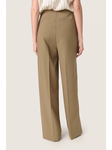 Soaked in Luxury Spodnie w kolorze szarobrązowym