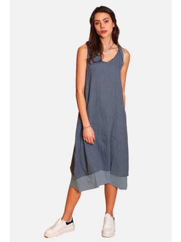 Le Jardin du Lin Leinen-Kleid in Dunkelblau