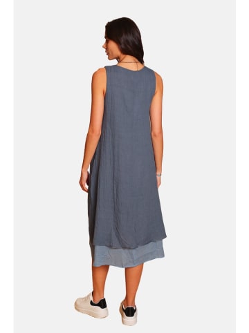 Le Jardin du Lin Leinen-Kleid in Dunkelblau