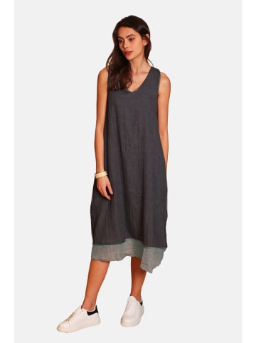 Le Jardin du Lin Leinen-Kleid in Schwarz