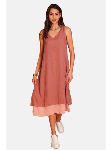 Le Jardin du Lin Leinen-Kleid in Rot