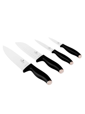 Berlinger Haus 4-delige keukenmessenset zwart/roségoudkleurig