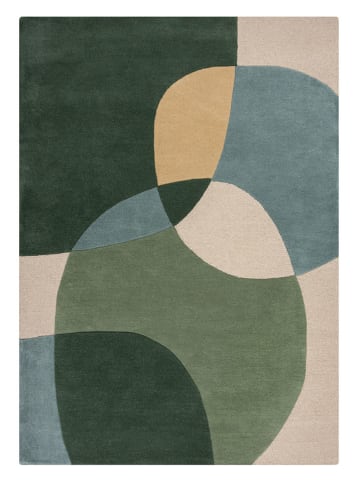 Flair Rugs Wollen tapijt "Glow" groen/blauw