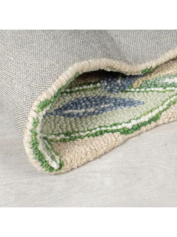 Flair Rugs Wollen tapijt "Bryony" crème/groen