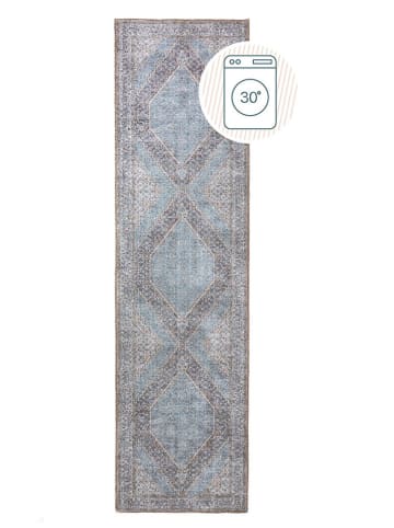Flair Rugs Kurzflor-Läufer "Cyra" in Hellblau/ Beige