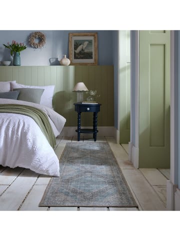 Flair Rugs Laagpolige loper "Cyra" lichtblauw/beige