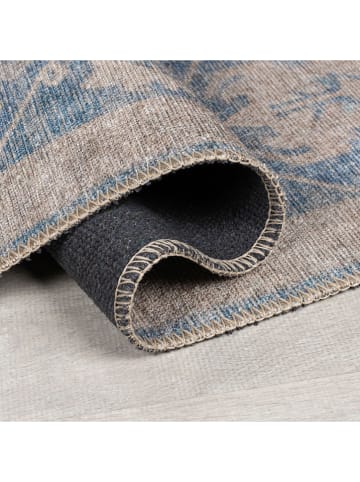 Flair Rugs Laagpolige loper "Orelia" blauw/beige