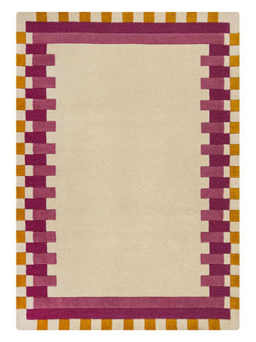 Flair Rugs Wollen tapijt "Lois Scallop" crème/roze