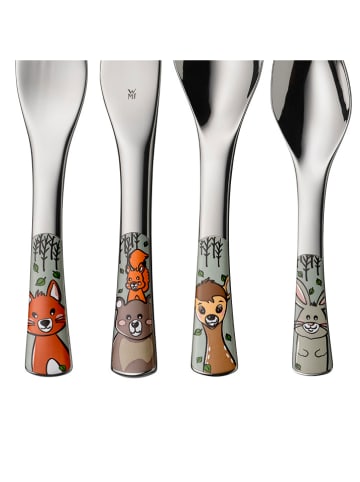 WMF 4tlg. Kinder-Edelstahl-Besteckset "Forest" in Silber/ Bunt