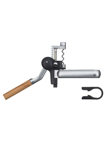 WMF Hebelkorkenzieher ''Baric'' in Silber/ Hellbraun - (B)19 x (H)15 x (T)11 cm