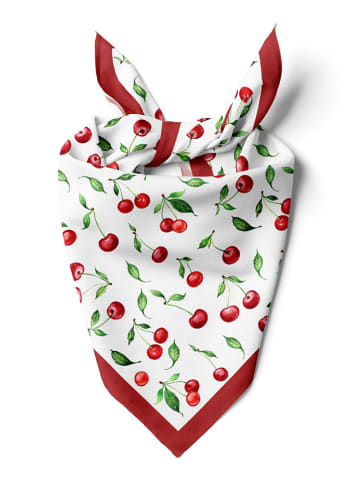 Lucky Bees Tuch in Weiß/ Rot - (L)55 x (B)55 cm