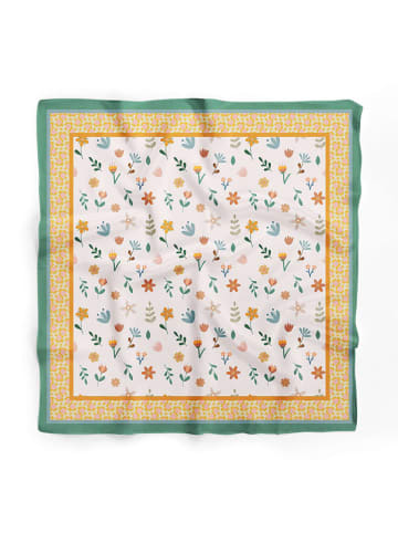 Lucky Bees Tuch in Creme/ Bunt - (L)55 x (B)55 cm