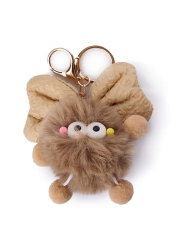 Lucky Bees Tassen-/sleutelhanger "Butterfly" lichtbruin - (L)11 cm