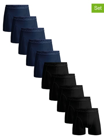 Muchachomalo 10er-Set: Boxershorts in Schwarz/ Dunkelblau