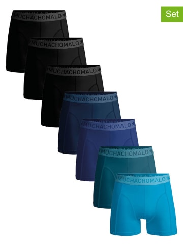 Muchachomalo 7er-Set: Boxershorts in Dunkelblau/ Blau/ Schwarz