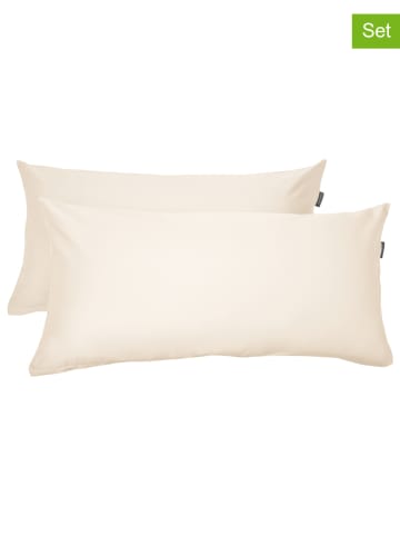 Schiesser 2er-Set: Satin-Kissenhüllen "Ella" in Creme