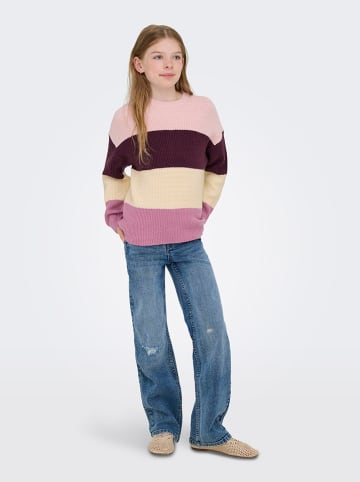 KIDS ONLY Pullover "Sandy" in Creme/ Lila/ Rosa