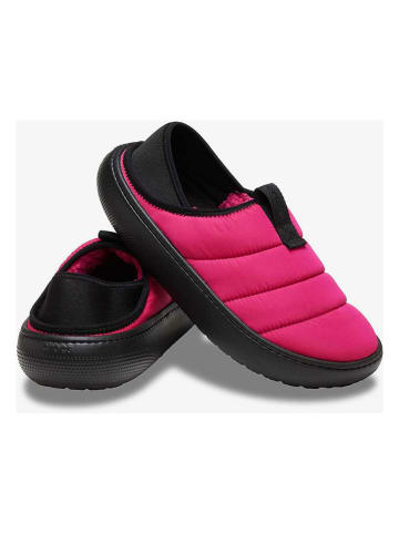 Crocs Slipper "Classic Puff Moc" in Pink/ Schwarz