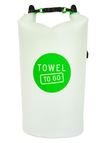 Towel to Go 2tlg. Set: Hamamtuch & Tasche in Grün/ Weiß
