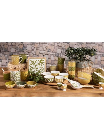 Amadeus 4-delige set: servetringen ''Olivia'' crème/groen - (H)4 x Ø 5 cm