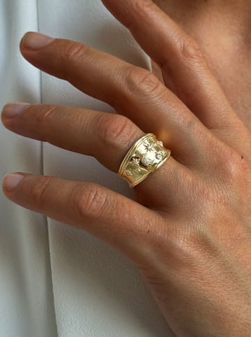 Les Petites Précieuses Vergulde ring met edelstenen