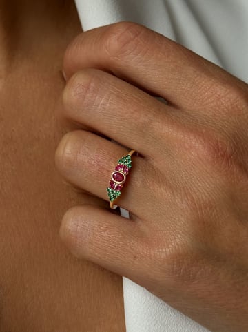 Les Petites Précieuses Vergold. Ring mit Edelsteinen
