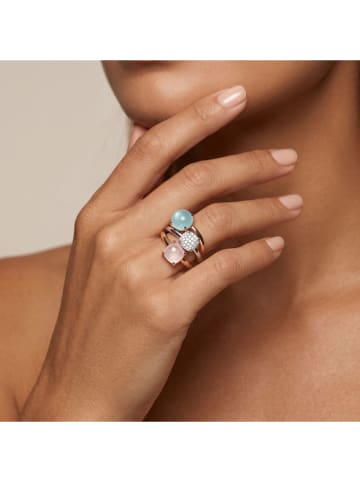 Les Petites Précieuses 3er-Set: Rosévergold. Silber-Ringe mit Edelsteinen