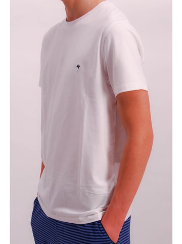 Joop! Bodywear Pyjama in Weiß/ Blau