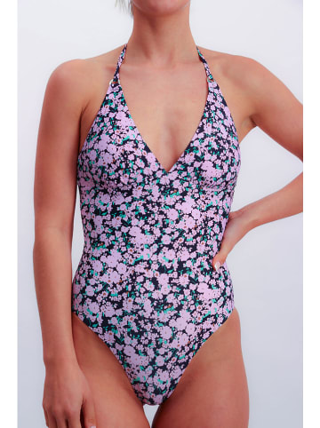 Joop! Bodywear Badeanzug in Dunkelblau/ Rosa