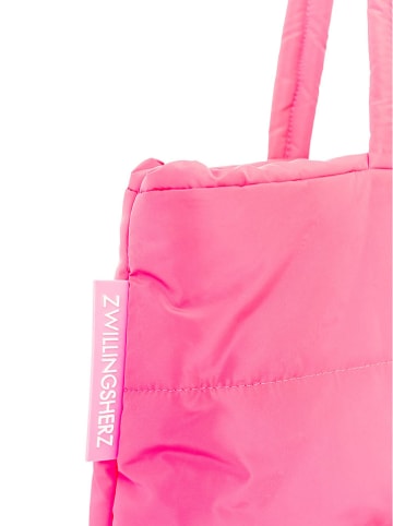 Zwillingsherz Shopper "Be Happy" in Pink - (B)50 x (H)29 cm