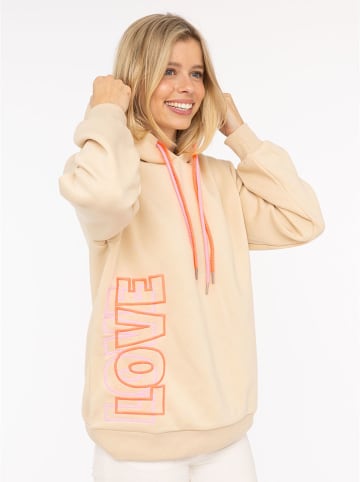 Zwillingsherz Hoodie "LOVE 2.0" in Beige