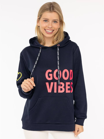 Zwillingsherz Hoodie "Good Vibes 2.0" in Dunkelblau